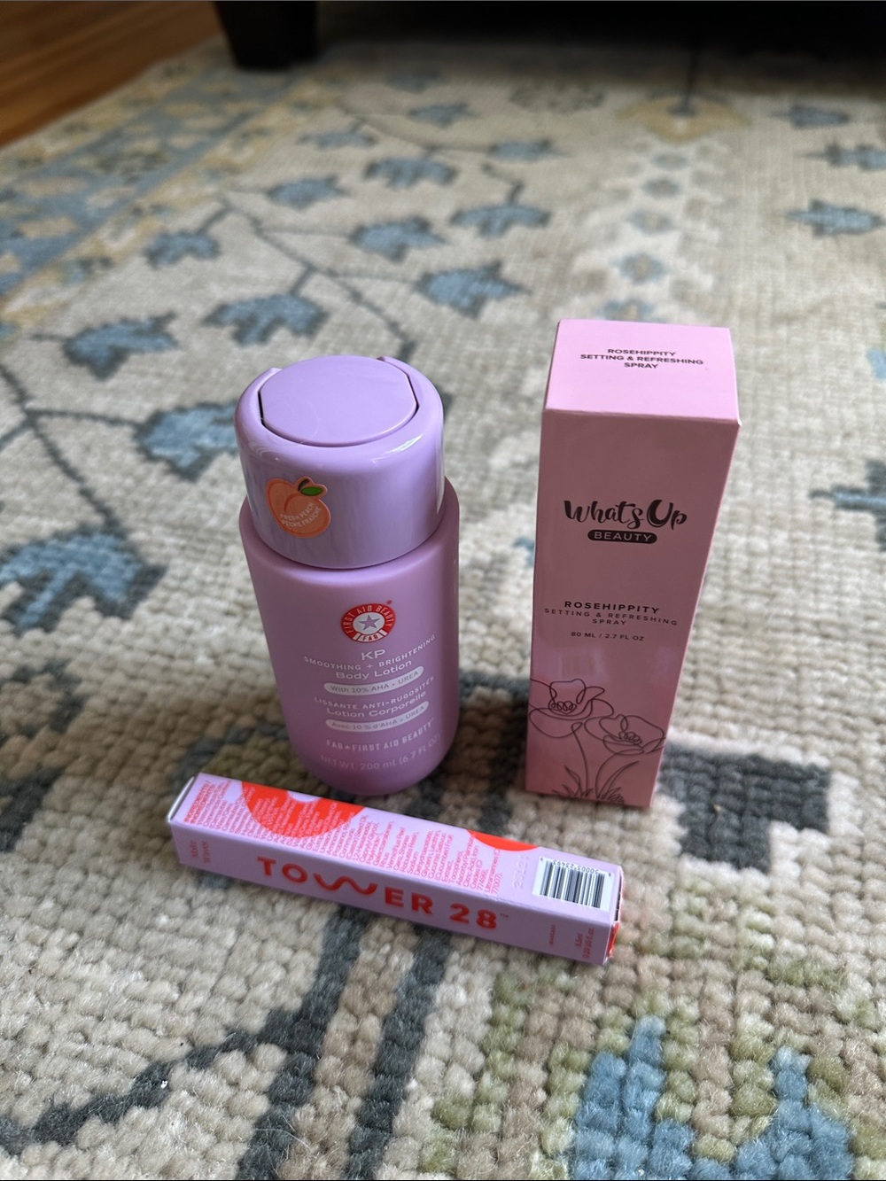 RosehipPitty Hydrating Setting Spray - Pink Tower 28 mascara and lotion